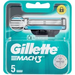   Gillette Mach 3 Náhradné Holiace Čepelky - 5 Kusové Balenie