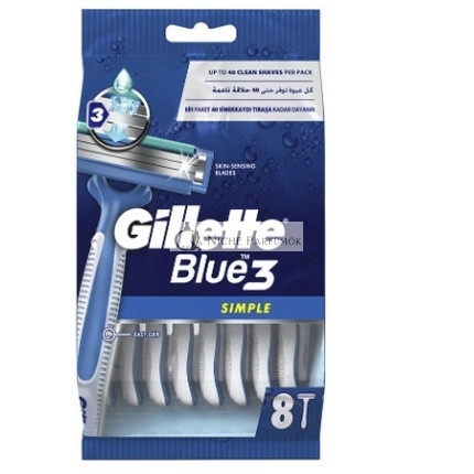 Gillette Blue Simple 3 Jednorazové Holiace Strojčeky - 8 Kusov