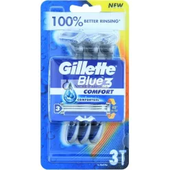 GILLETTE Blue 3 Jednorazové Holiace Strojčeky Komfort 3 ks