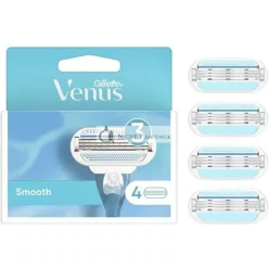   Gillette Venus Smooth Dámske Holiace Čepele 4 Náhradné Čepele Trojitá Čepeľ - Balenie 4
