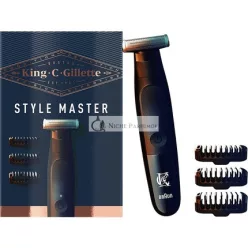   King C. Gillette Style Master Zastrihávač brady pre mužov s 1 vymeniteľnou 4D čepeľou a 3 vymeniteľnými nástavcami