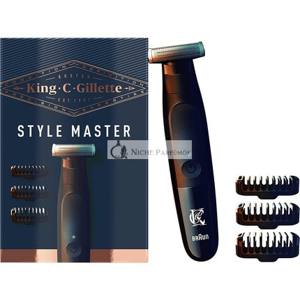King C. Gillette Style Master Zastrihávač brady pre mužov s 1 vymeniteľnou 4D čepeľou a 3 vymeniteľnými nástavcami