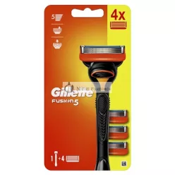   Gillette Fusion5 Pánska Hladká s 4 Náhradnými Čepeľami - Čierna