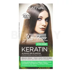   Kativa Anti-Frizz Straightening Without Iron sada s keratínom na narovnanie vlasov bez žehličky na vlasy Xtra Shine 30 ml + 30 ml + 150 ml