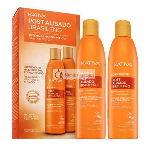 Kativa Post Brazilian Straightening Shampoo + Conditioner sada po narovnaní vlasov keratínom 2 x 225 ml