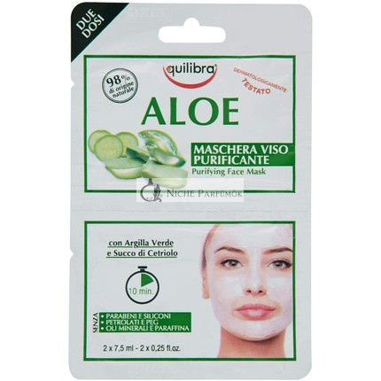 Equillibra Čistiaca Aloe Maska na Tvár 7,5ml - Balenie 2 ks