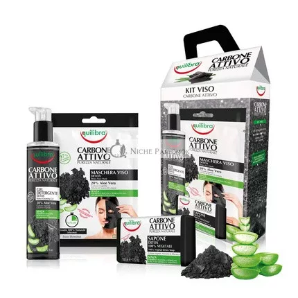 Equilibra Aktivované Uhlie Sada na Čistenie Tváre