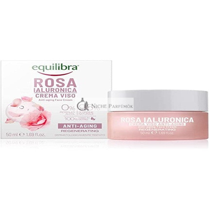 Equilibra Hyaluron-Ruža tvárový anti-aging krém s damaskovou ružou a hyalurónovou kyselinou, 50ml