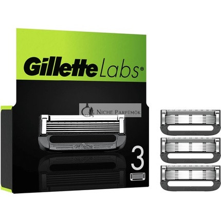 Gillette Náhradné Čepele Pre Gillettelabs - Exfoliačný Bar a Vyhrievaný Holiaci Strojek - 3 Holiace Čepele
