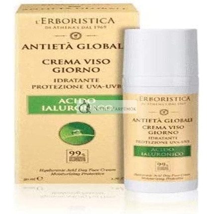 Athena L'Erboristica Globálny Anti-Aging Denný Krém na Tvár s Hyalurónovou Kyselinou, 50ml