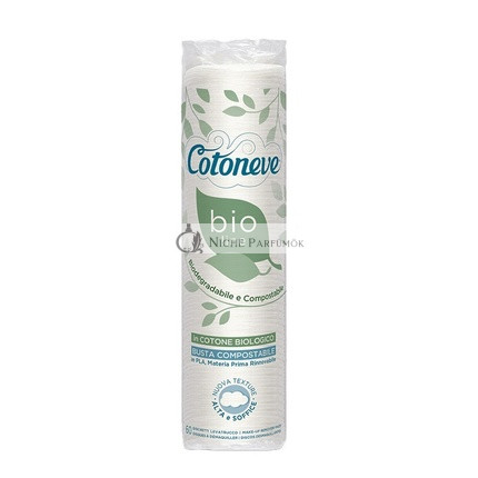 COTONEVE Bio Rada Organická Bavlnená Kolo Odstraňovač Make-up 60 Kusov