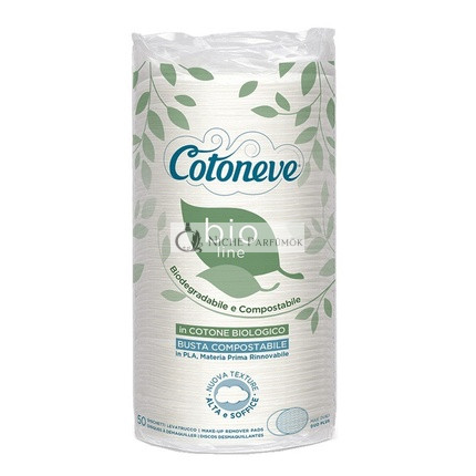 COTONEVE Bio Linka Organická Bavlna Maxi Oválne Odstránenie Make-upu 50 Kusov