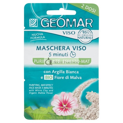 GEOMAR Hĺbkovo čistiaca maska na tvár s bielym ílom, 2x7,5ml
