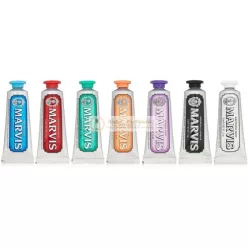   Marvis 7 príchutí cestovná zubná pasta darčeková sada v čiernej darčekovej krabičke