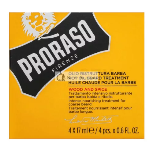 Proraso Wood And Spice olej Hot Oil Beard Treatment 4 x 17 ml