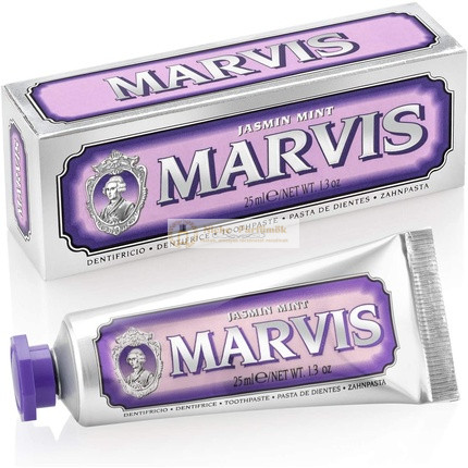 MARVIS Jasmínovo Mätový Zubná Pasta s Kvetinovými Notami Jasmínu, 25ml - Cestovná Veľkosť s Fluórom