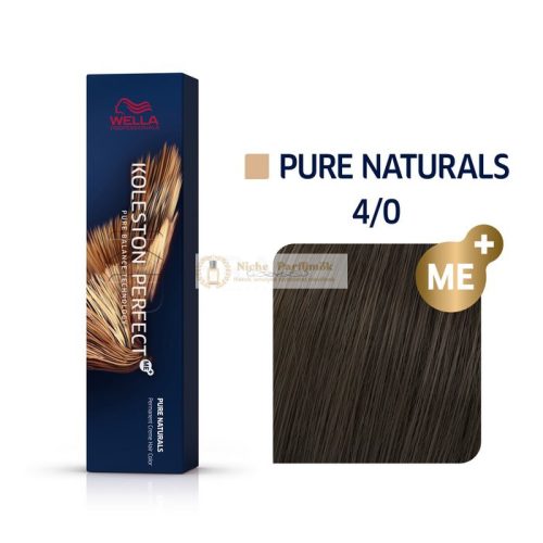 Wella Professionals Koleston Perfect Me+ Pure Naturals profesionálna permanentná farba na vlasy 4/0 60 ml