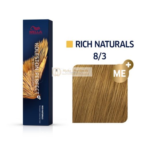 Wella Professionals Koleston Perfect Me+ Rich Naturals profesionálna permanentná farba na vlasy 8/3 60 ml