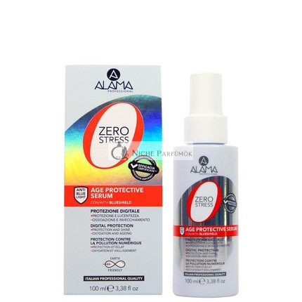 Alama Zero Stress Age Ochranné Sérum Proti Starnutiu So Zabezpečením Digitálneho Modrého Svetla Pre Všetky Typy Vlasov 100ml