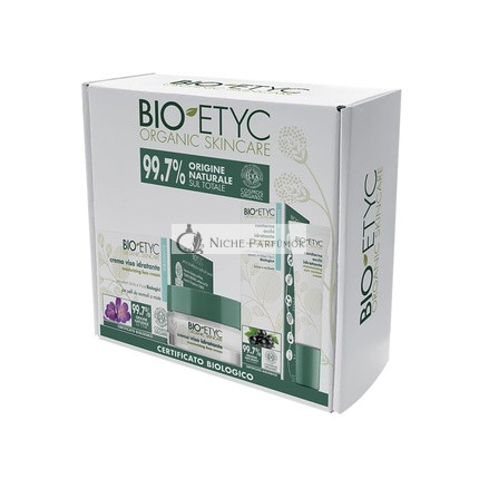Bio Etyc Organická Kozmetika Hydratačný Box s 99,7% Prírodnými Zložkami - Obsahuje Hydratačný Krém na Tvár 50ml a Očné Okolie 15ml
