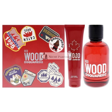 Dsquared2 Red Wood Darčeková Sada Eau De Toilette Spray 100ml + Telové Mlieko 150ml