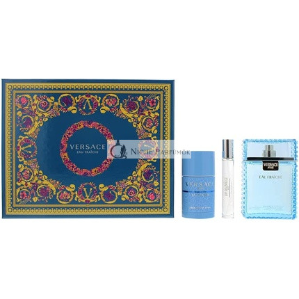 Versace Man Eau Fraiche Darčeková Sada s Eau de Toilette 100ml, Deodorant Stick 75ml, Cestovný Sprej 10ml