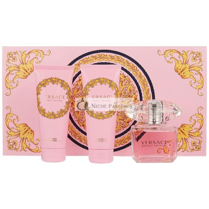 Versace Bright Crystal Eau de toilette 90ml + telový krém 100ml + sprchový gél 100ml set