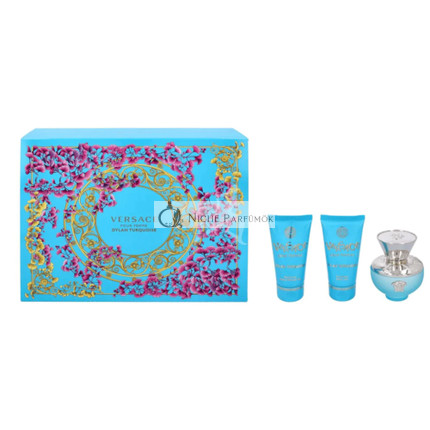Versace Dylan Turquoise toaletná voda 50ml + telové mlieko 50ml + sprchový gél 50ml, darčeková sada pre ženy