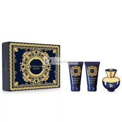  Versace Dylan Blue 50ml EDP Sprej + 50ml Sprchový gél + 50ml Telové mlieko Darčeková sada 2023