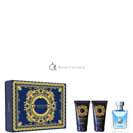 Darčeková súprava Versace Pour Homme 50ml EDT sprej, 50ml balzam po holení & sprchový gél