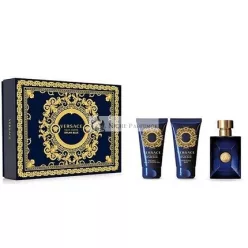   Versace Dylan Blue 50ml EDT Sprej + 50ml Sprchový gél + 50ml Balzam po holení Darčeková sada 2023