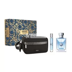   Versace Pour Homme Darčeková Sada - 100ml Eau De Toilette Sprej a 10ml Eau De Toilette Sprej s Kozmetickou Taškou