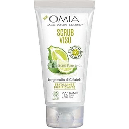 Omia Laboratori Ecobio Omia Scrub Exfoliačný čistiaci prostriedok na tvár proti nedokonalostiam s esenciálnym olejom z bergamotu, 75 ml