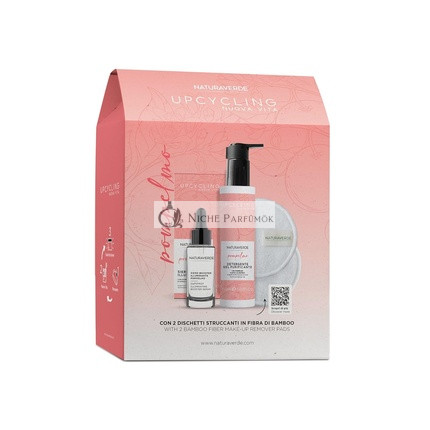 Naturaverde Sada na starostlivosť o pleť Upcycling Grapefruit Čistiaci gél 150ml a sérum 30ml Grapefruitový extrakt, vitamín C a kyselina hyalurónová s odličovacími tampónmi