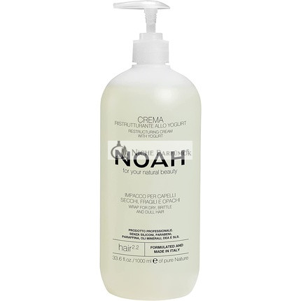 NOAH 2.2 Rekonštrukčný Krém s Jogurtom 1000ml - Vyrobené v Taliansku, Bez Krutosti, Bez SLS a Parabénov, Testované na Nikel