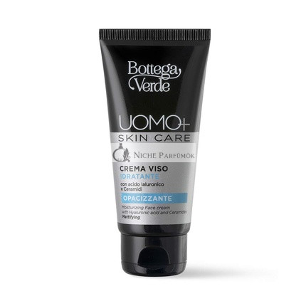 Bottega Verde UOMO+ Hydratačný a matujúci krém na tvár s kyselinou hyalurónovou a ceramidmi, 50ml