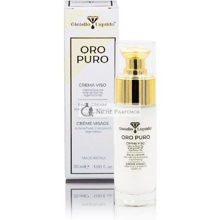 Krém na tvár pre zrelú pleť s okamžitým liftingovým efektom s kolloidným zlatom, anti-aging hyalurónovou kyselinou, betainom a ružovou vodou z Damasku 30ml, vyrobené v Taliansku