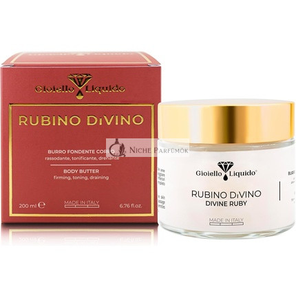Anti-Aging Tmavé Telové Maslo s Rubínovým Práškom, Jojobovým Olejom, Olejom z Klíčkov Pšenice, Kyselinou Hyalurónovou, Kolagénom, Argánovým Olejom, Shea Maslom, 200ml