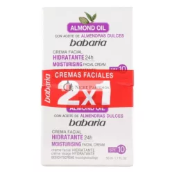   Babaria Krém proti vráskam a hydratačný krém na tvár 24 hodín so sladkým mandľovým olejom a SPF 10, 100ml - Balenie 2