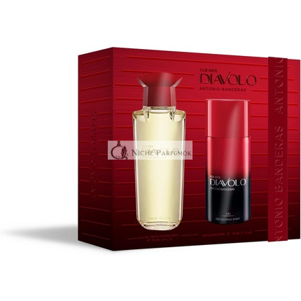 Banderas Diavolo Darčekový Set pre Mužov EDT 100ml + Deodorant 150ml, Dlhodobá, Mužná a Intenzívna Vôňa