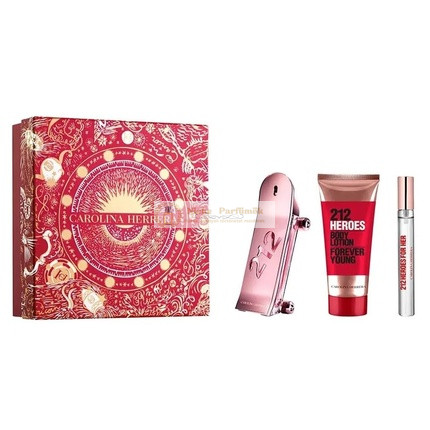 Carolina Herrera 212 Heroes pre ženy Eau de Parfum Vaporizer 80ml, Telové mlieko 100ml, Roll-On 10ml
