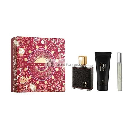 Carolina Herrera CH Men Eau De Toilette 3-dielna darčeková sada, 100ml + After Shave Lotion 100ml + Eau de Toilette 10ml
