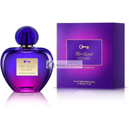 Banderas Parfémy Her Secret Desire Eau de Toilette pre ženy, Kvetinovo-ovocná sladká vôňa, 80ml