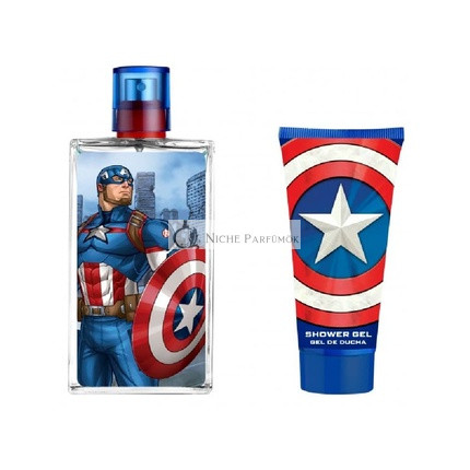 Captain America Darčeková sada - Eau De Toilette 100ml & Sprchový gél 60ml - S toaletnou taškou