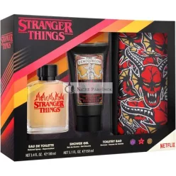   Netflix Stranger Things Darčeková Sada Eau de Toilette 100ml, Sprchový Gél 150ml, Kozmetická Taška