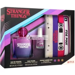   NETFLIX Stranger Things Darčeková Sada: Toaletná voda 100ml, Lak na Nechty a Retro Kazeta Dizajn Telefónneho Krytu pre Dievčatá