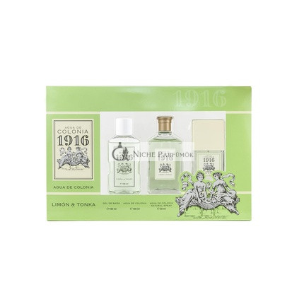 1916 Citrón a Tonka Parfém 100ml + Parfém 30ml + Sprchový gél 100ml Unisex Darčeková sada s čerstvou citrusovou vôňou, dlhá výdrž, 230ml