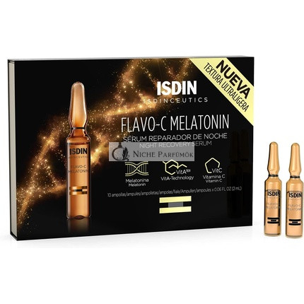 ISDIN Isdinceutics Flavo-C Melatonin Nočný Opravným Sérum 10 Ampúl, 92.99g