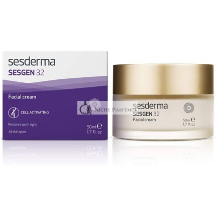 Sesderma Sesgen 32 Aktivujúci krém na bunky, proti starnutiu na tvár, hi-tech zložky, pomáha predchádzať vráskam, znovu synchronizuje prirodzený proces opravy pleti, výživný krém, revitalizujúci krém, 50ml