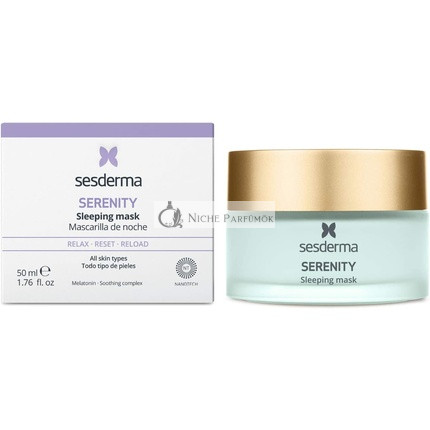 Sesderma Serenity Nočná Maska, Poskytuje Žiarivý Efekt na Tvár, Krk a Dekolt, 50ml